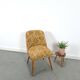 Bloemen stoel met bruin kunstleder vintage