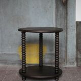 Turned wood coffee table, wooden side table, bedside table.