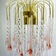 Murano chandelier pink crystal drops