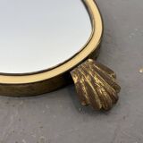 Miroir doré du milieu du siècle, années 1960, 50x29 cm