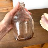 Pink bubbled glass decanter Biot vintage 60s