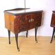 Pair of bedside tables, rosewood and burl walnut, Italy 1950
