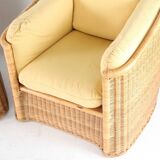 Paire de fauteuils en osier
