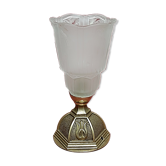 Art Deco period lamp, superb tulip in molded pressed glass signed P MAYNADIER