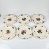 Set of 6 dessert plates "Agreste" Sarreguemines, 20th century.