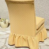 Vintage upholstered fabric toad armchair