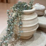 Rustic pot jar bleached terracotta vase