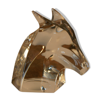 Presse papier tête de cheval cristal Saint Louis