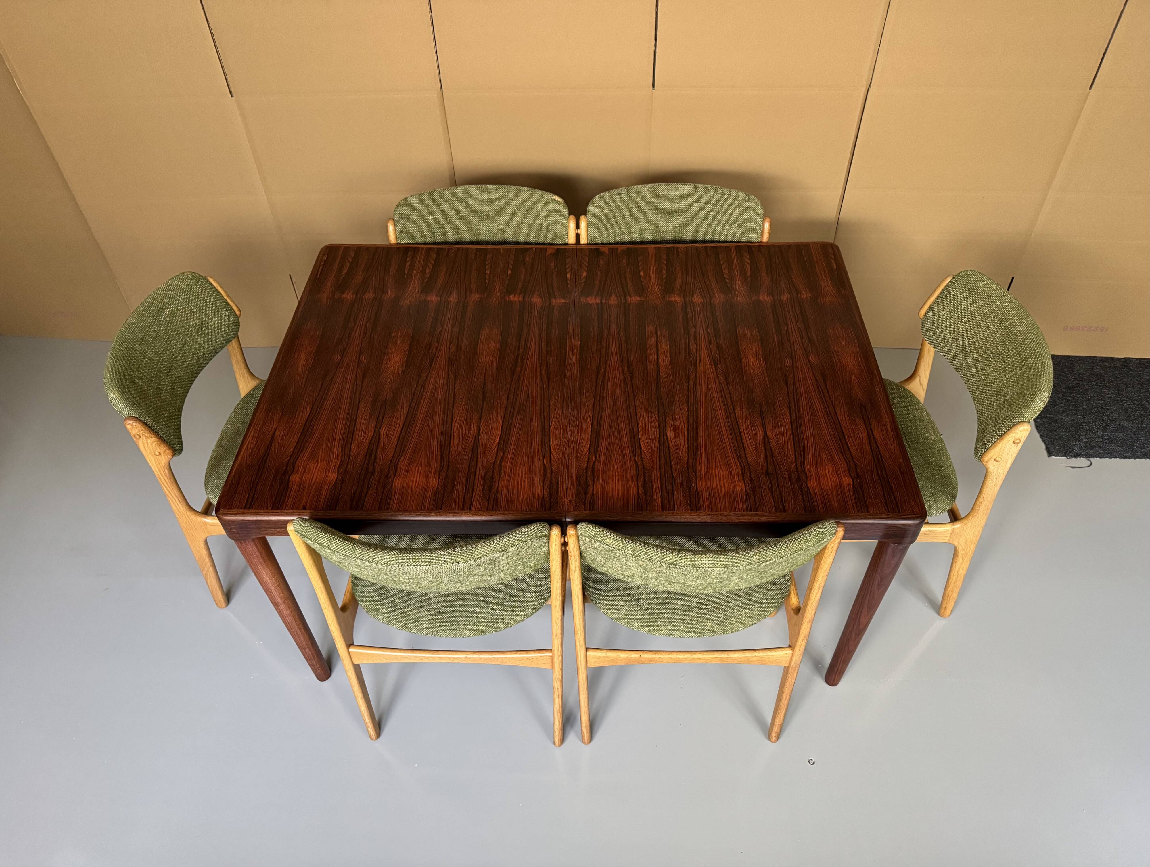 Danish Extendable Dining Table by H.W. Klein for Bramin