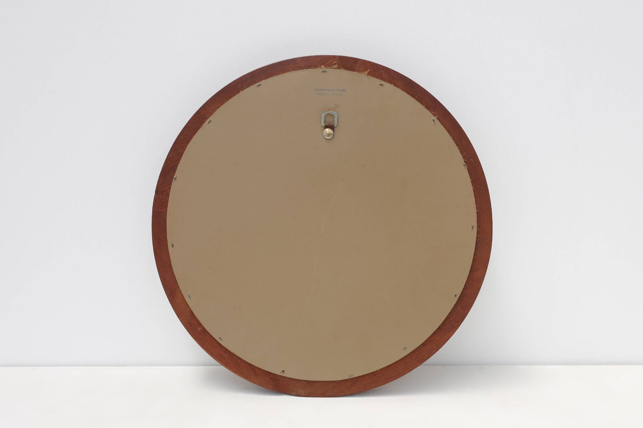 Pair of Deknudt Round Mirrors with Blue Ceramic Studs, Belgium, 1960s