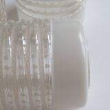 Chandelier, teak and engraved glass, 1950 Italy