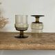 3 “Willem Heesen” smoked glass glasses