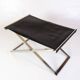 Tabouret en acier brossé et cuir noir par Michael Christensen