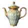 Antique Teapot in White and Gold Porcelain Baroque Style