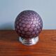 Art Deco ceiling light in frosted honeycomb glass, aubergine colour, 1930.