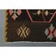 1970s Vintage Turkish Oushak Handmade Wool Cotton Orange Runner Rug 128x347