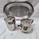 Stainless steel teapot and coffee pot from a boat, 1960