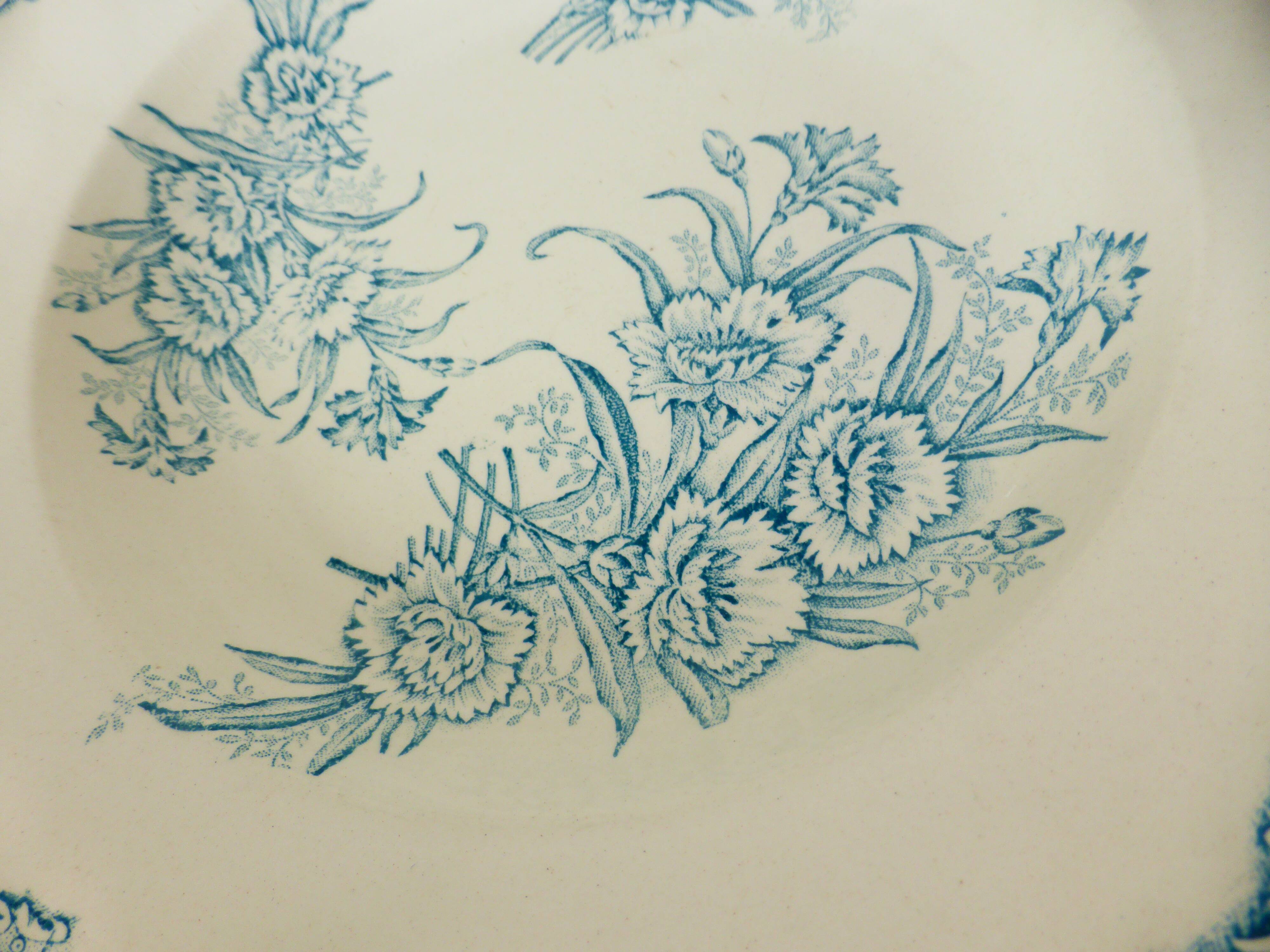 3 vintage ironstone soup plates from L&G, Oeillets model 220524