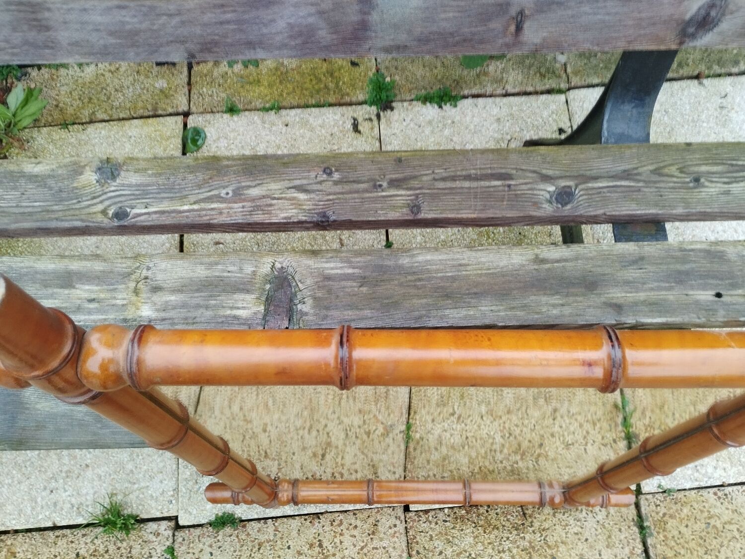 Vintage bamboo antique mirror