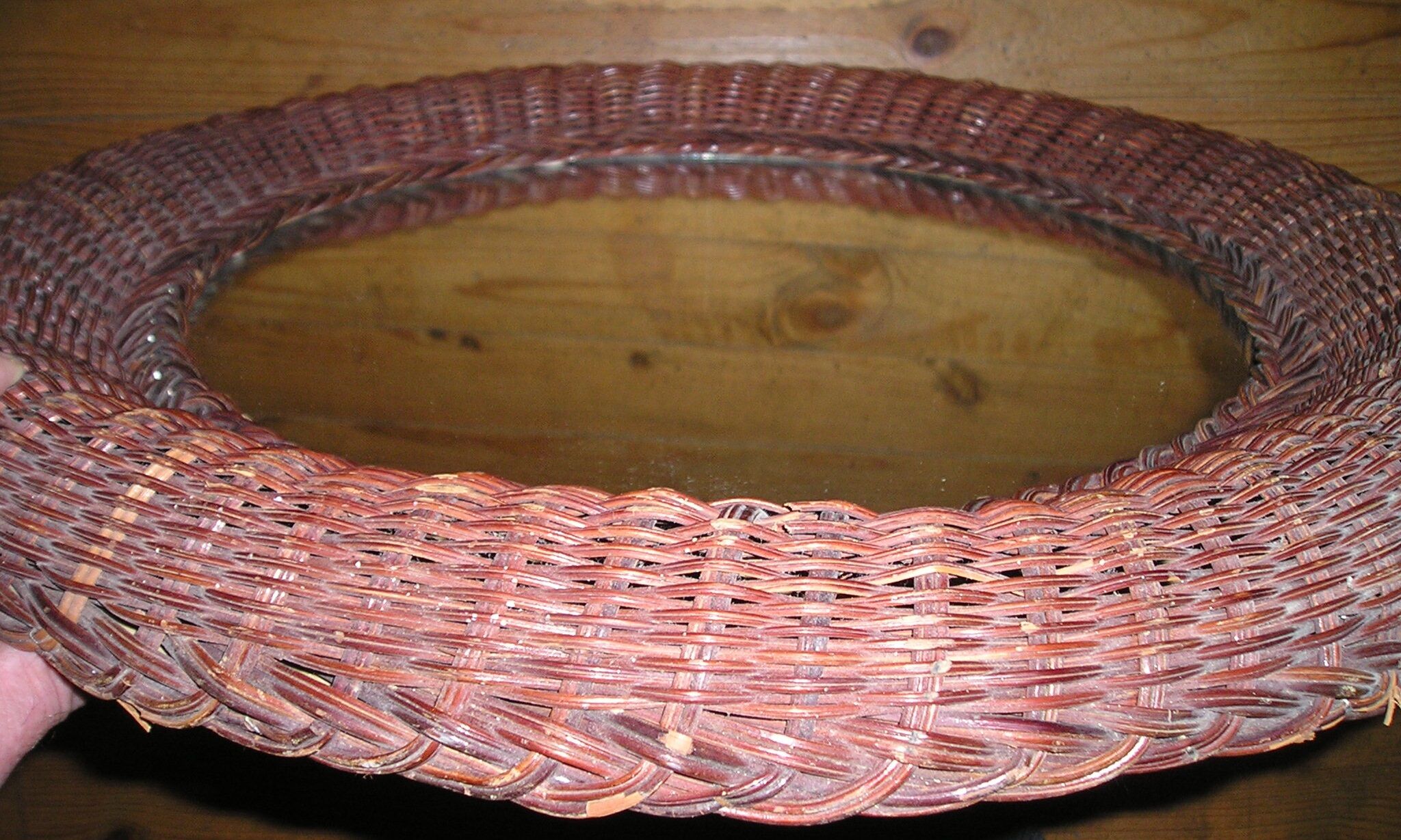 Woven wicker sun mirror 59cm