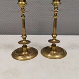A set of slim vintage brass candlesticks, Denmark 1960-70s.