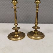 A set of slim vintage brass candlesticks, Denmark 1960-70s.