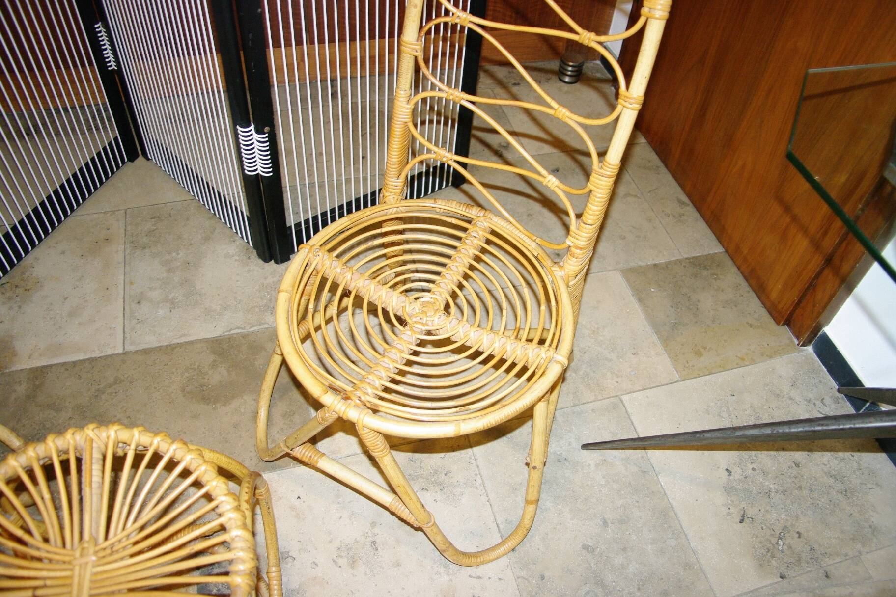 VINTAGE BAMBOO LIVING ROOM SET  1960s