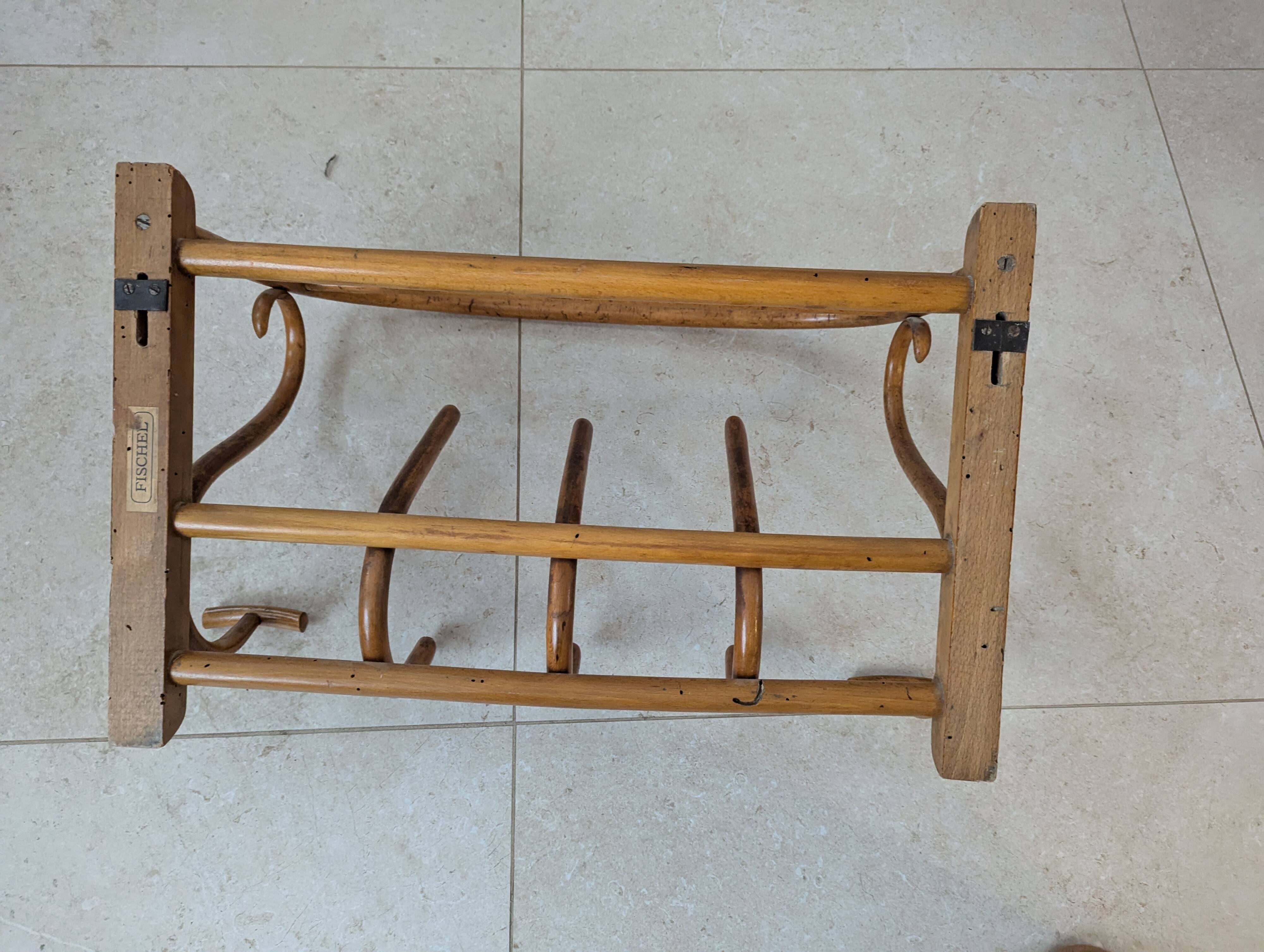 Fischel curved wood wall coat rack