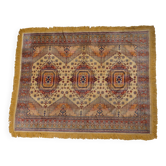 Kazak rug 180x150 cm vintage handmade oriental patterns ochre and burgundy