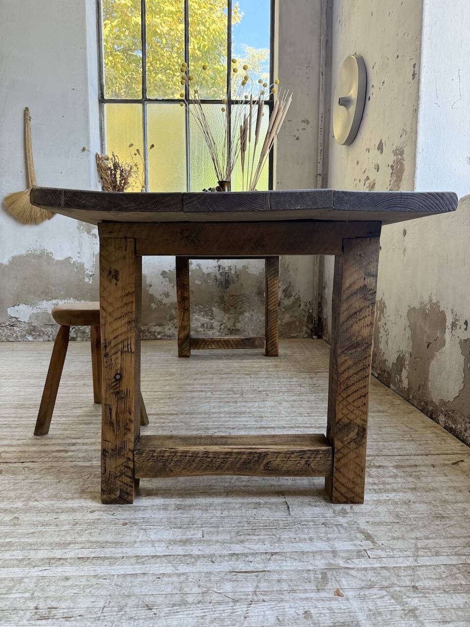 1950s pine farmhouse table 220cm