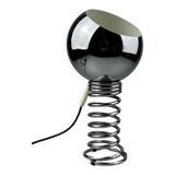 60s 70s table lamp ball lamp spring chrome metal space age design
