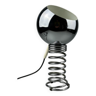 60s 70s table lamp ball lamp spring chrome metal space age design