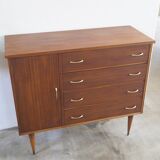 Spindle foot chest of drawers 1960