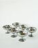 Set of 6 mid-height stainless steel ice cream bowls with finely crafted feet, Design, 1