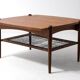 Vintage webbing coffee table in teak, 1960s