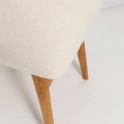 Mid-century "Butterfly" dining chair, light cream boucle, Poland, 1960s