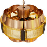Copper pendant light by Werner Schou for Coronell Elektro. Denmark 1960s