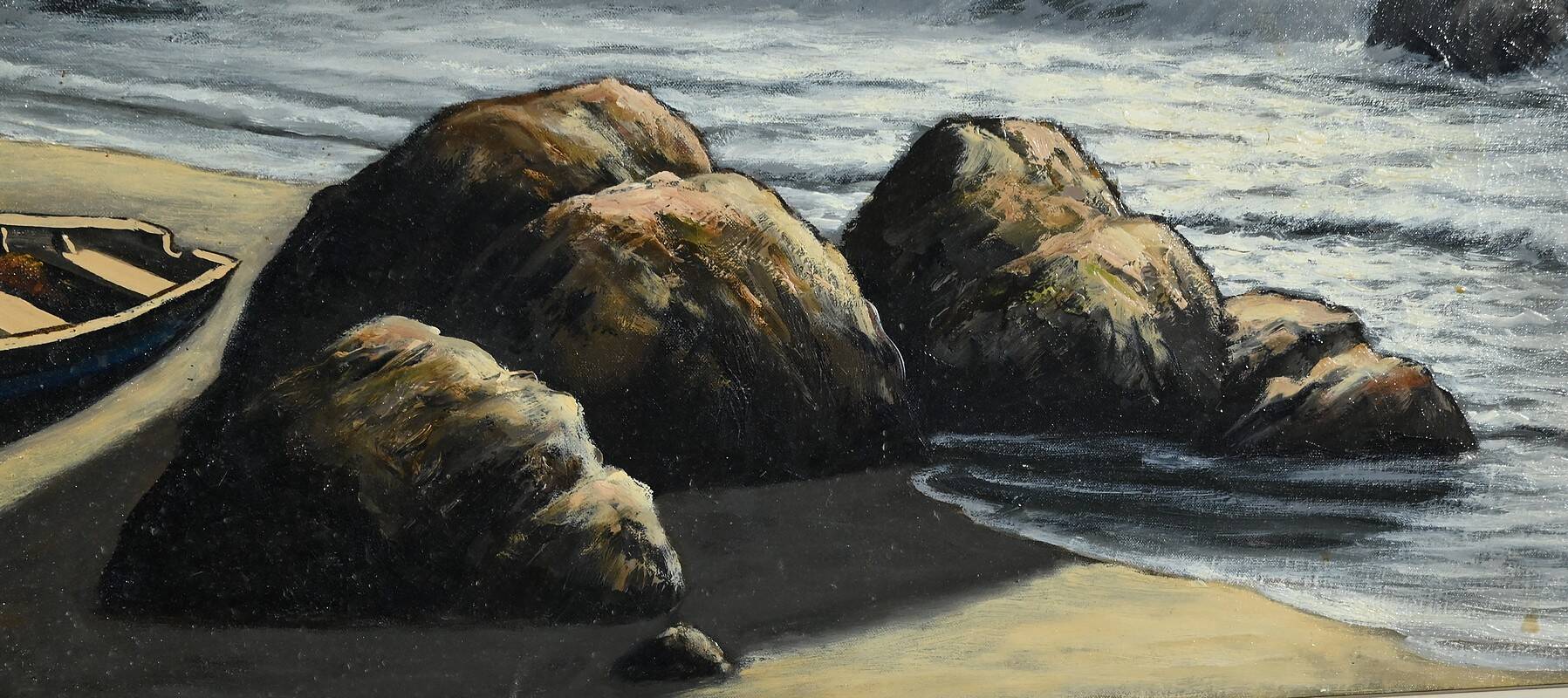 Grande Huile sur Toile Marine signée F. Carbu – XXe