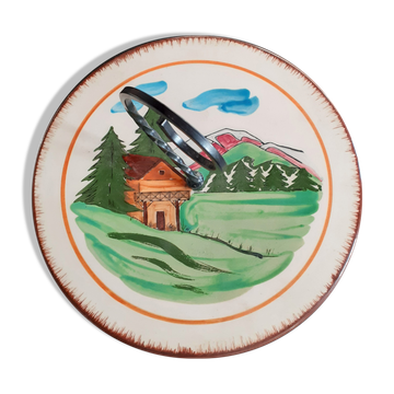 Plateau à fromages vintage à motif montagne fait main
