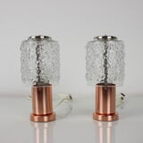 1970s Pair of Copper Table Lamps by Kamenický Šenov, Czechoslovakia