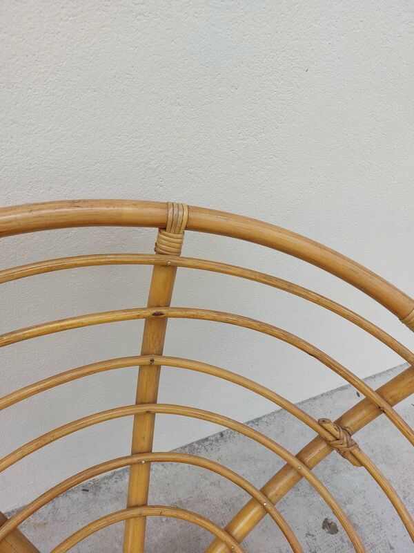 Loveuse fauteuil en rotin vintage 1950