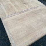 Extendable farmhouse dining table restored in solid oak, 19th century, 180-280cm