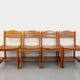 Set of 4 vintage pine chairs from the 70s