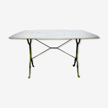 Old bistro table with marble large size 6 seats