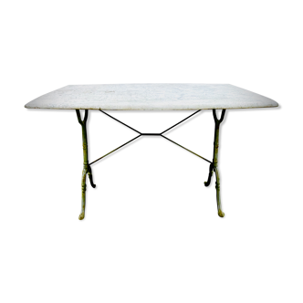Old bistro table with marble large size 6 seats
