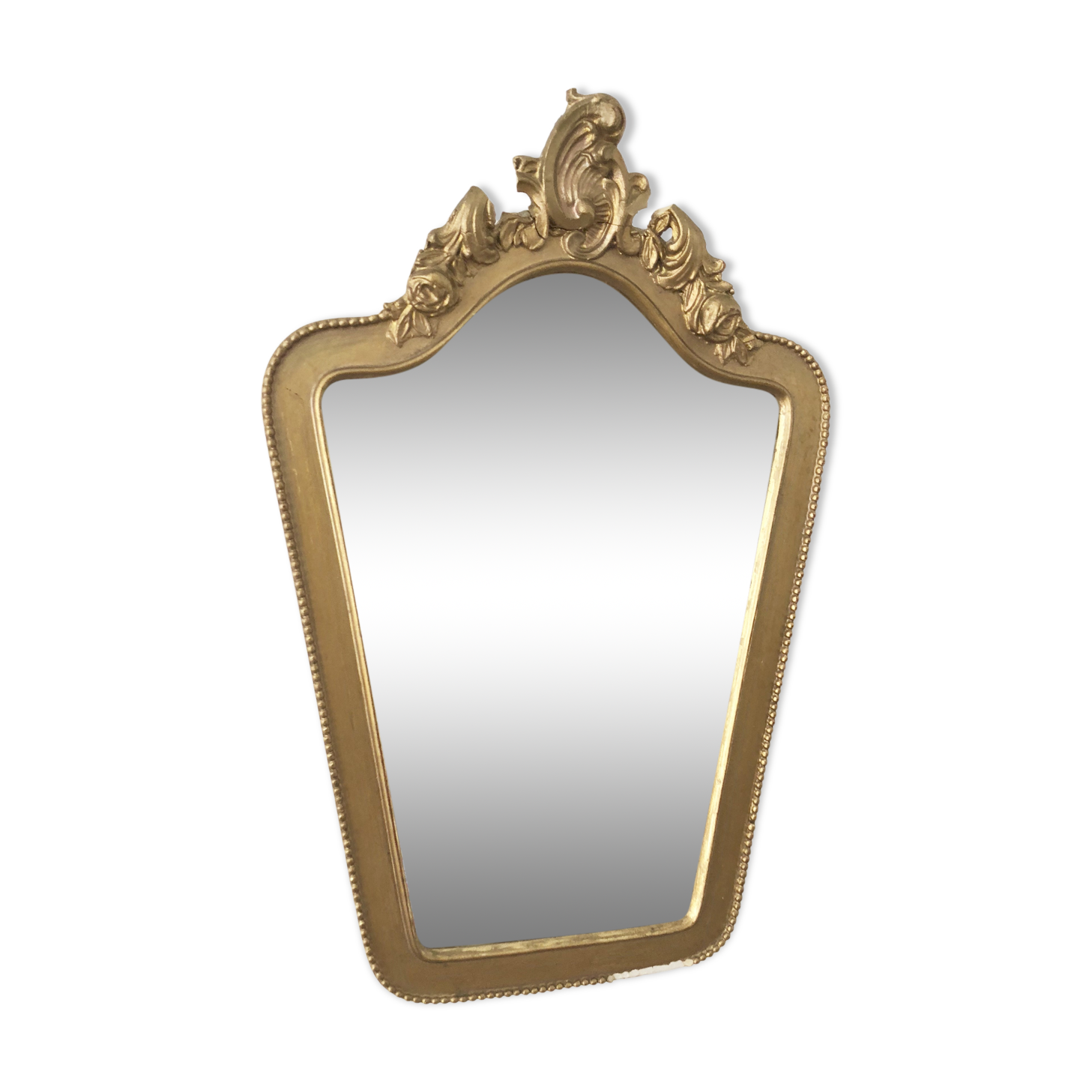 Miroir vintage en bois doré 30x15cm
