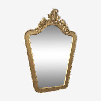 Miroir vintage en bois doré 30x15cm