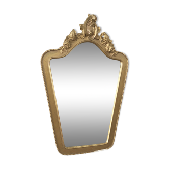 Vintage gilded wooden mirror 30x15cm