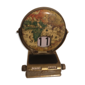 Calendrier perpétuel globe terrestre vintage