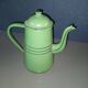 Green enameled coffee pot